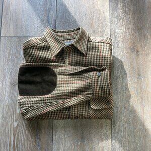 Men's Banana Republic Wool Blend Houndstooth Button Down Shirt Size M